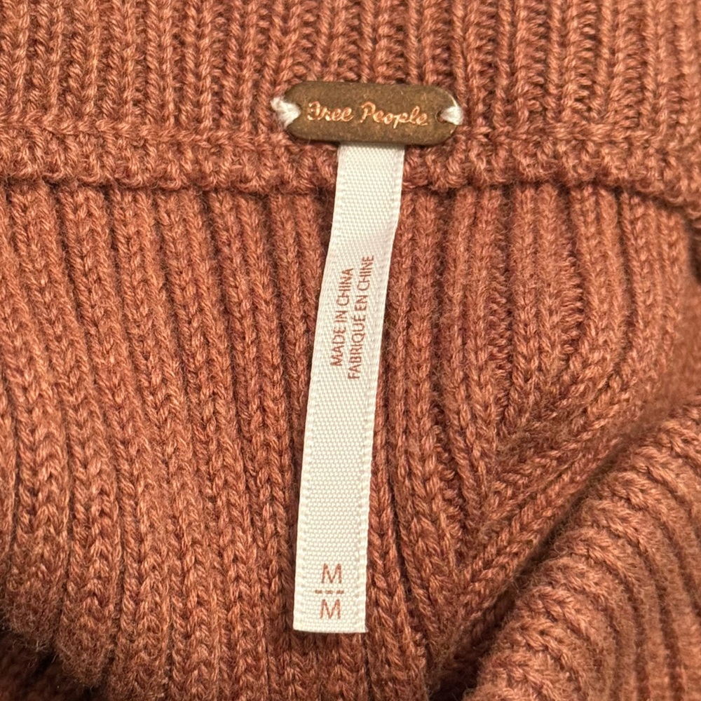Free People Solid Gold Tan Rib Knit Skirt - Picture 4 of 4